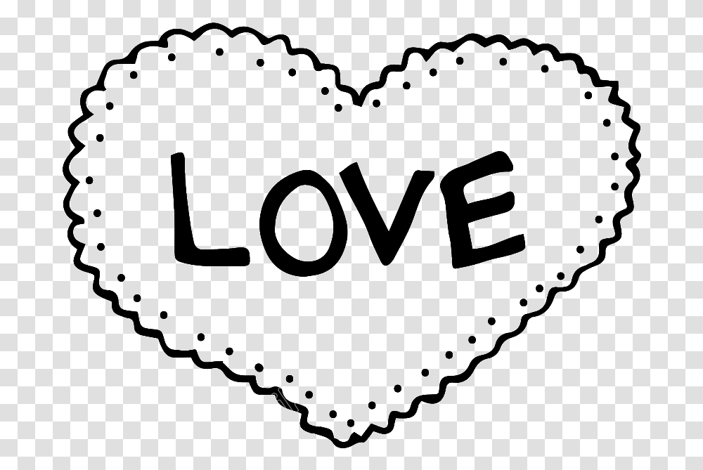 Love Vector Hand Drawn Circle With Scalloped Edge, Label, Sticker Transparent Png