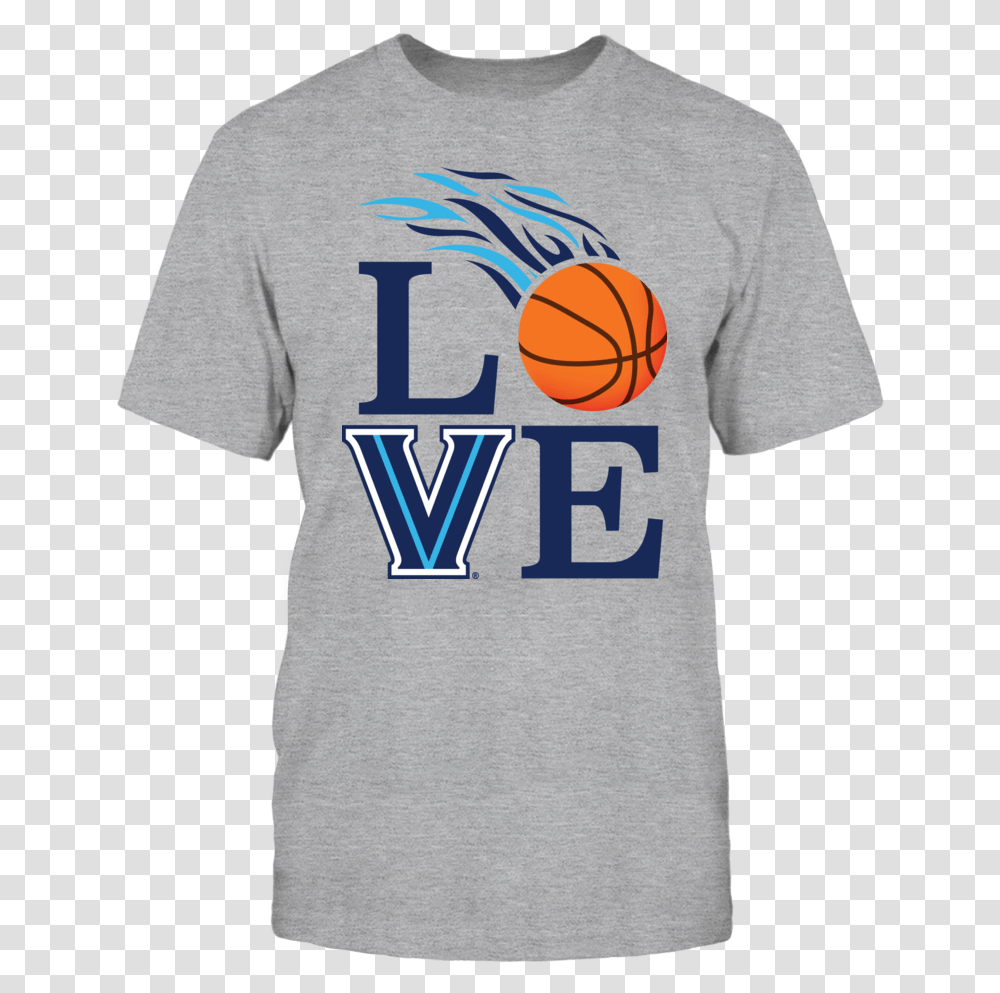 Love Villanova Wildcat Basketball Wear This Stylish Shirt Love With A Heart As The O, Clothing, Apparel, T-Shirt, Jersey Transparent Png