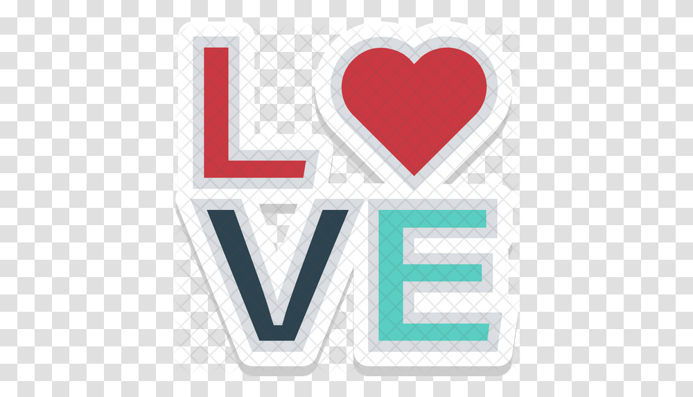 Love Word Icon Of Colored Outline Style Heart, Alphabet, Text, Symbol, Number Transparent Png