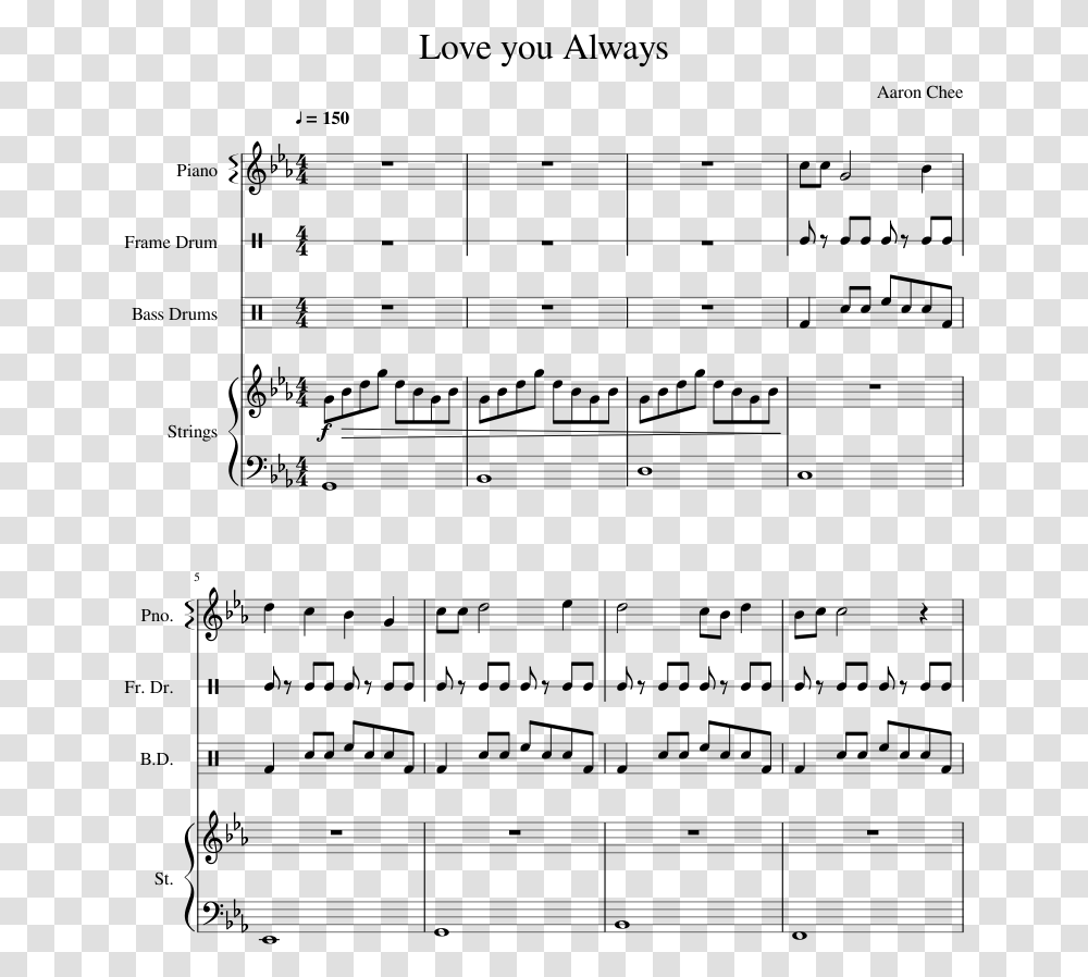 Love You Always Sheet Music For Piano Percussion Dearly Beloved Violin Sheet, Gray, World Of Warcraft Transparent Png