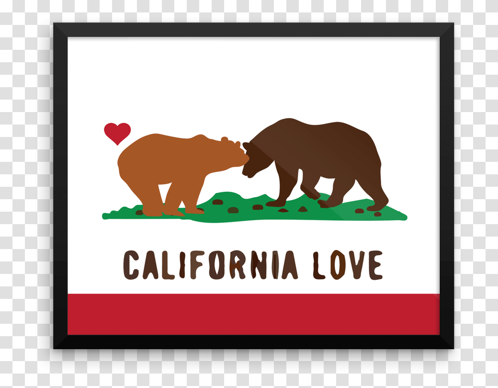 Love You California State Flag, Mammal, Animal, Wildlife, Bear Transparent Png