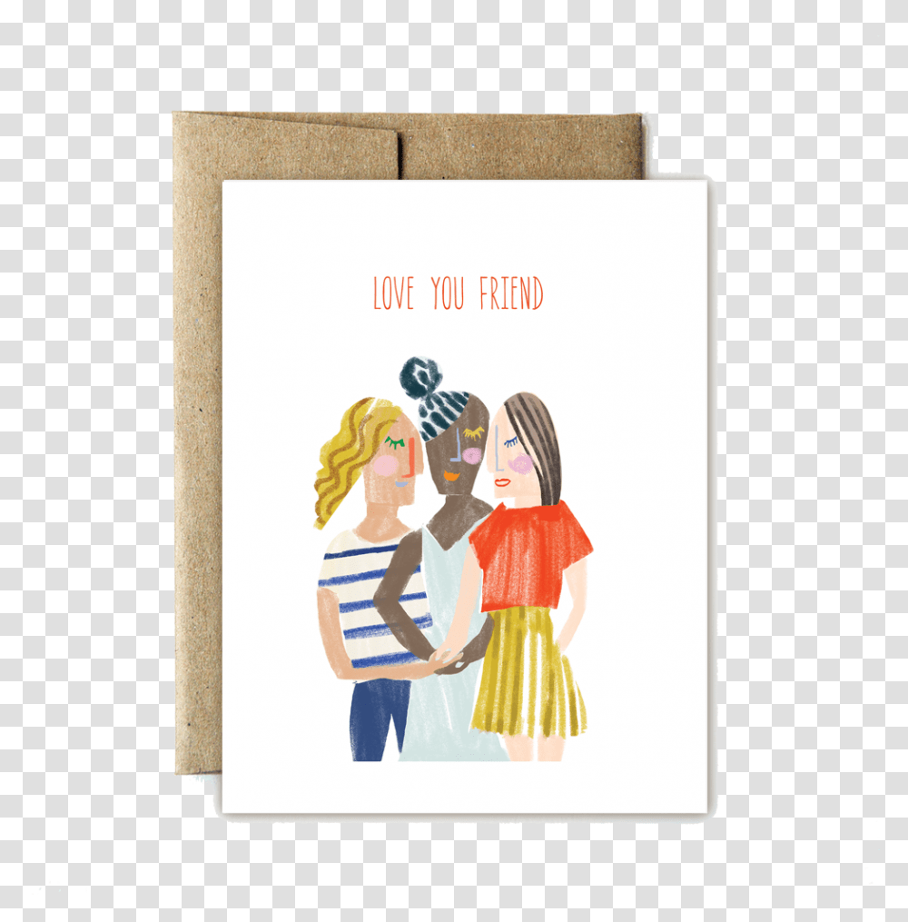 Love You Friend Card Picture Frame, Person, Book, Paper Transparent Png
