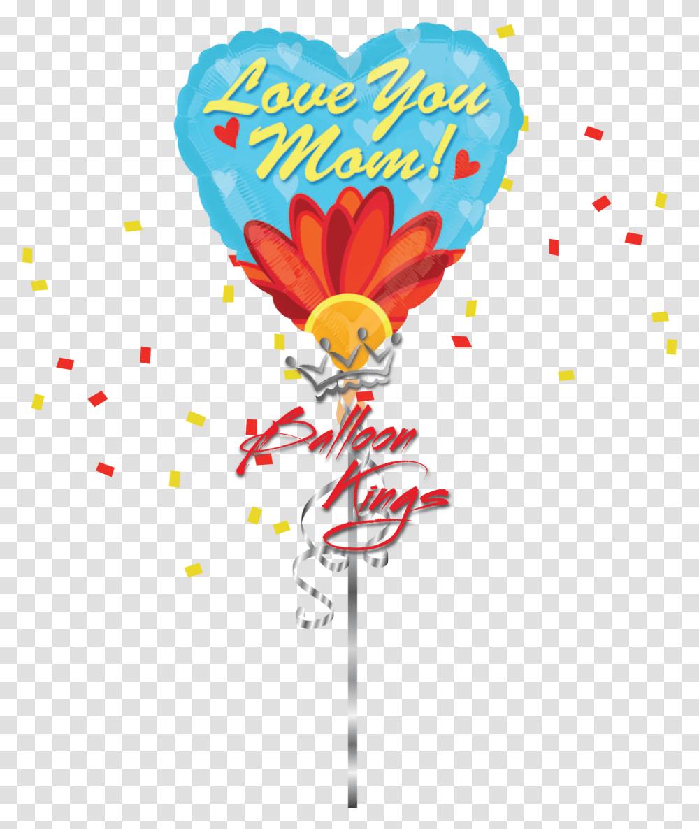 Love You Mom Daisy Get Well Soon Yellow Balloons, Paper, Confetti Transparent Png