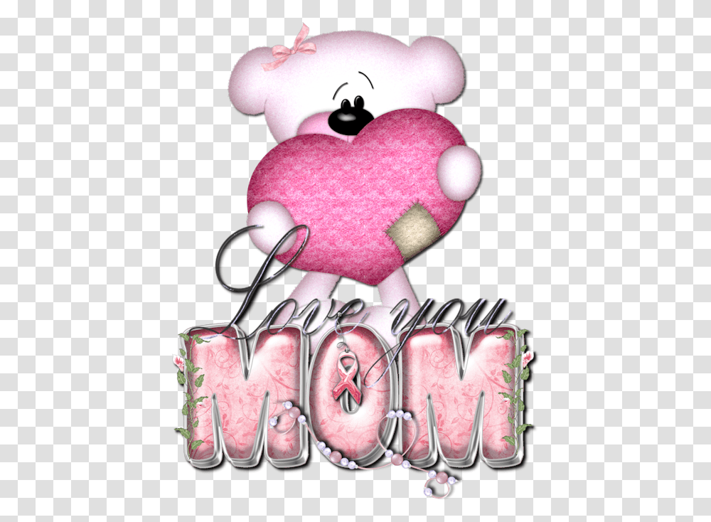 Love You Mom In Glitter, Heart, Sweets, Food, Confectionery Transparent Png