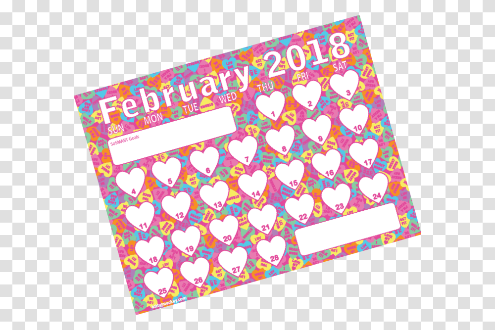 Love Your Heart In February - Kitty J Mackey 2018 Calendar, Text, Label, Rug, Paper Transparent Png