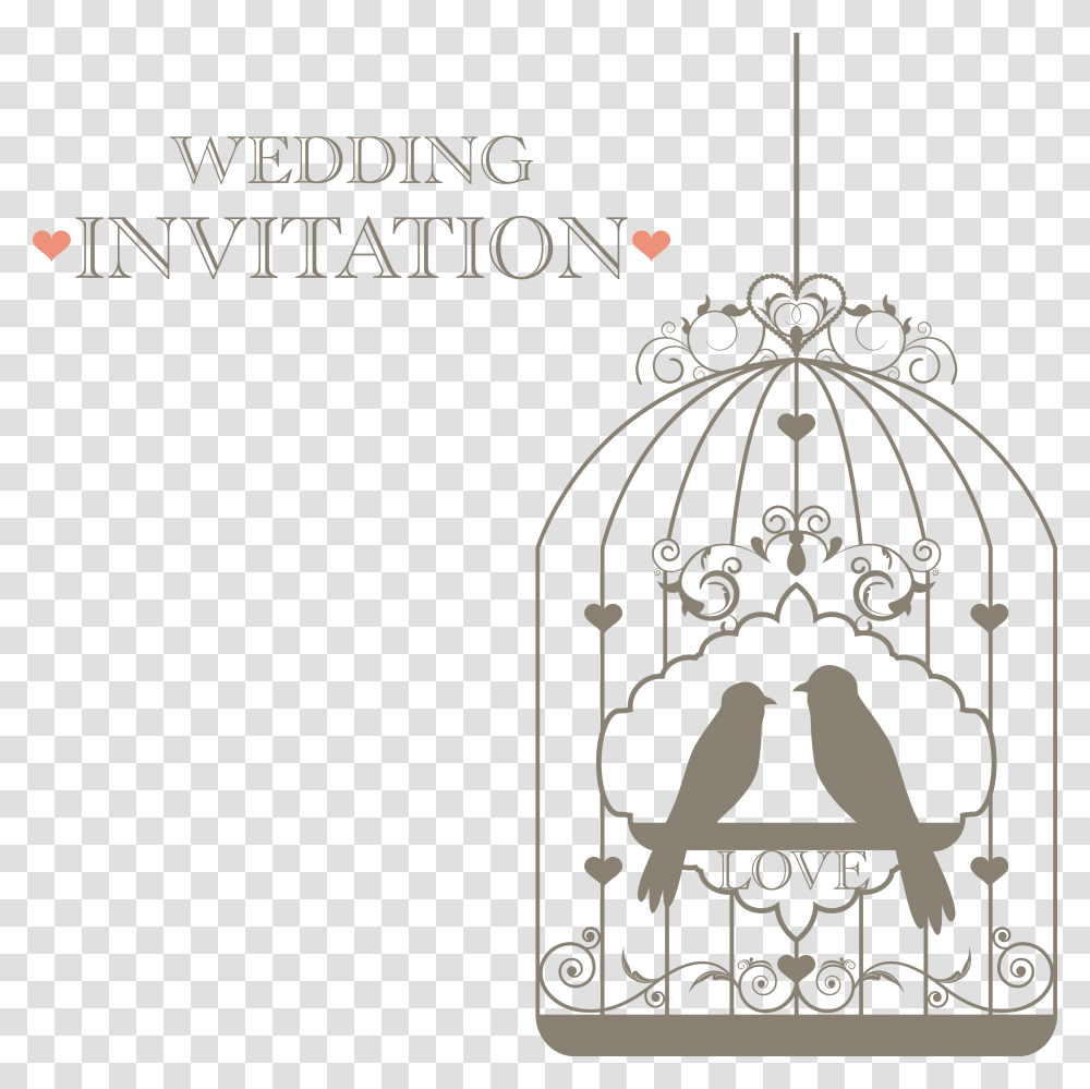 Lovebird Invitation Birdcage Invitations Wedding Bird Cage Vector, Accessories, Accessory, Jewelry, Crown Transparent Png