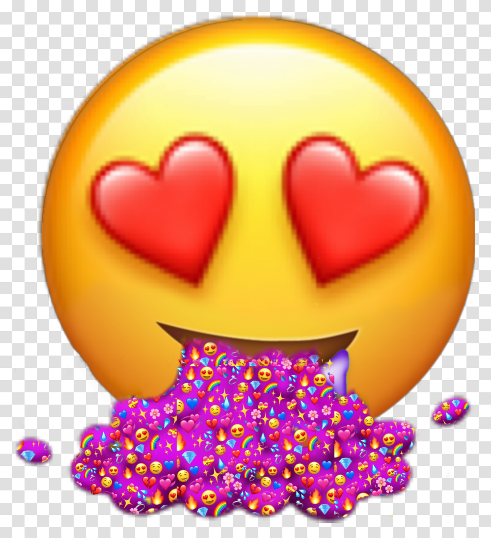 Loveit Hearteyes Puke Emoji Emojimix Emoji, Balloon, Graphics, Light, Diwali Transparent Png