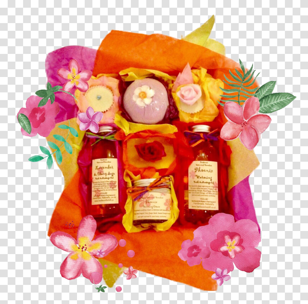 Lovely Box Of Comfort Gift Basket, Food, Sweets, Honey, Plant Transparent Png