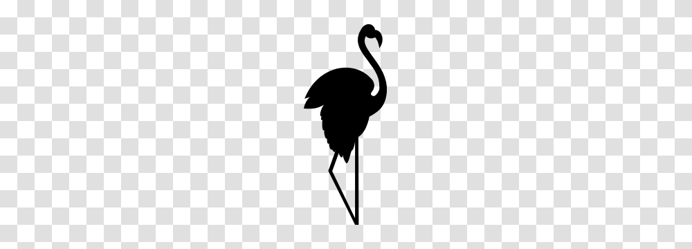 Lovely Flamingo Sticker, Waterfowl, Bird, Animal, Silhouette Transparent Png