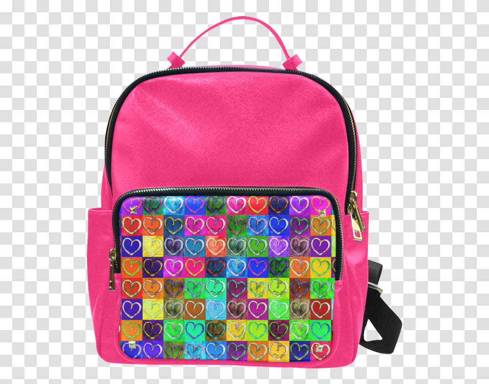 Lovely Hearts Mosaic Pattern Backpack, Bag, Purse, Handbag, Accessories Transparent Png