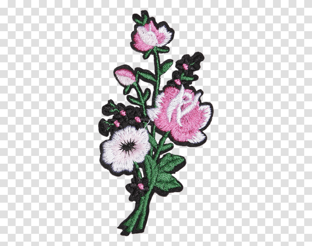 Lovely Pink Flowers Patch For Girl's Clothes Flower Patch, Plant, Blossom, Purple, Pattern Transparent Png
