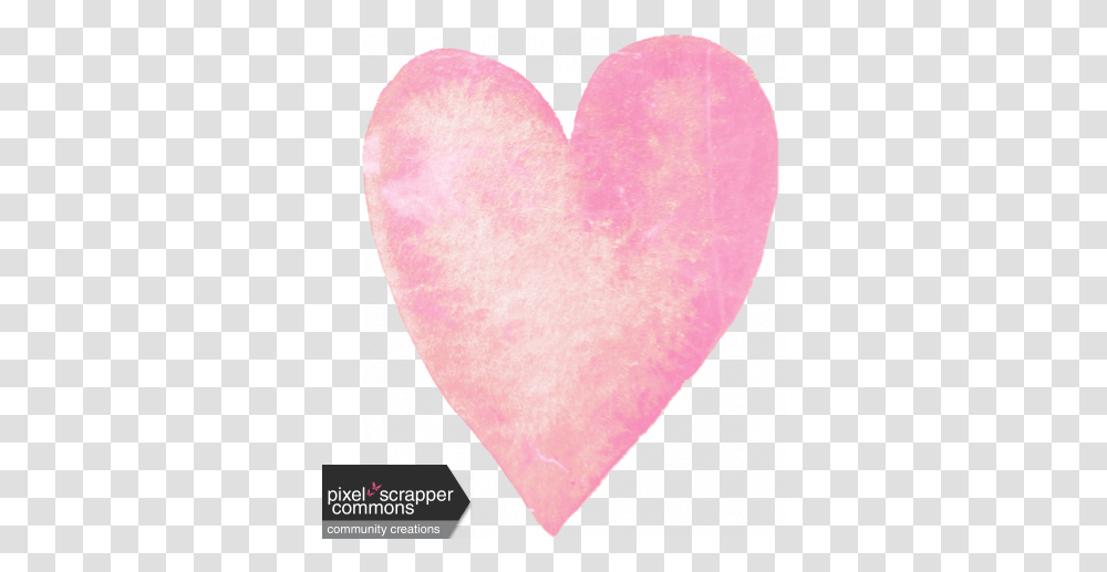 Lovely Pink Watercolor Heart Graphic Heart, Petal, Flower, Plant, Blossom Transparent Png