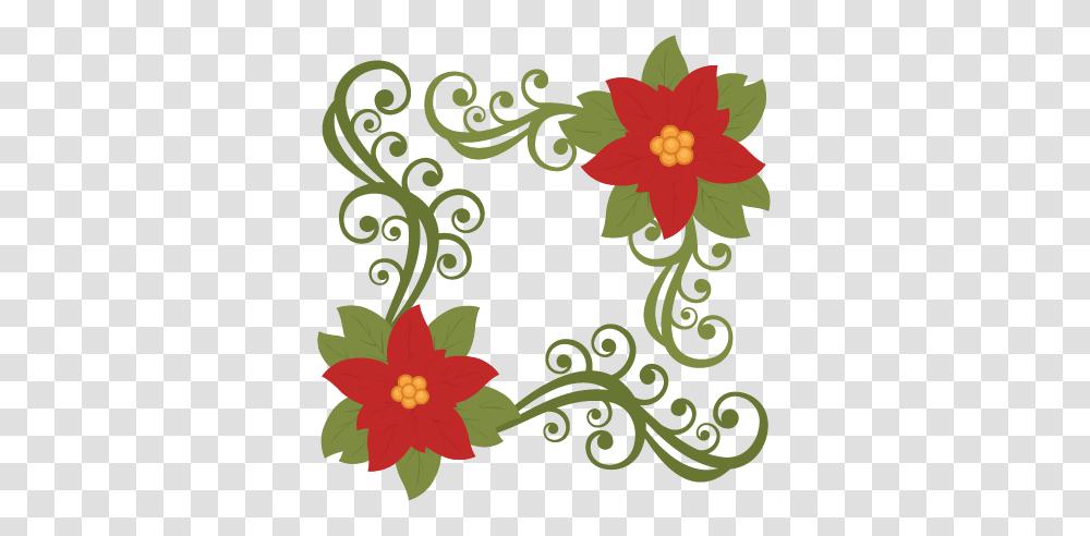 Lovely Poinsettia Border Clip Art Free Candy Cane Border Stock, Floral Design, Pattern Transparent Png