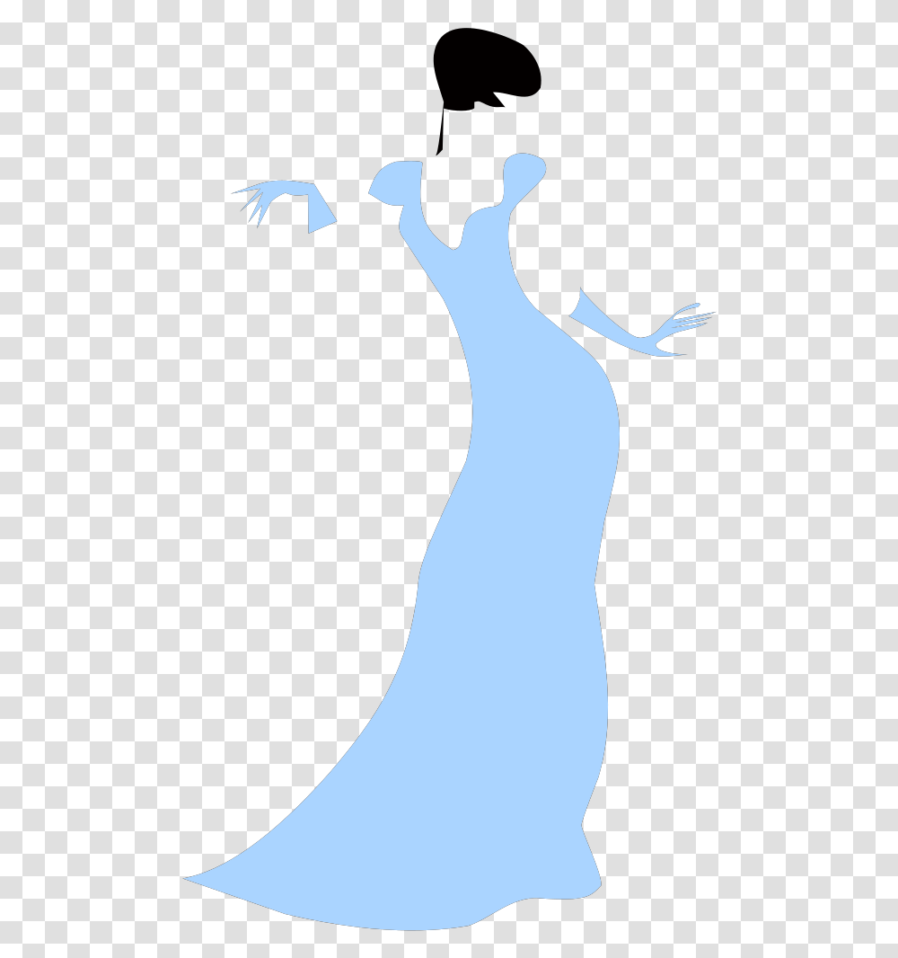 Lovely Woman In A Blue Dress Svg Lady Clip Art, Silhouette, Person, Mammal, Animal Transparent Png