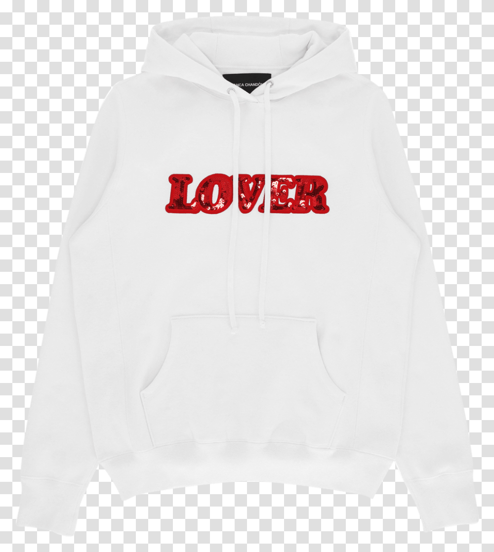 Lover Pullover Hooded Sweatshirt Whitered Sequin Hoodie, Apparel, Sweater, Person Transparent Png