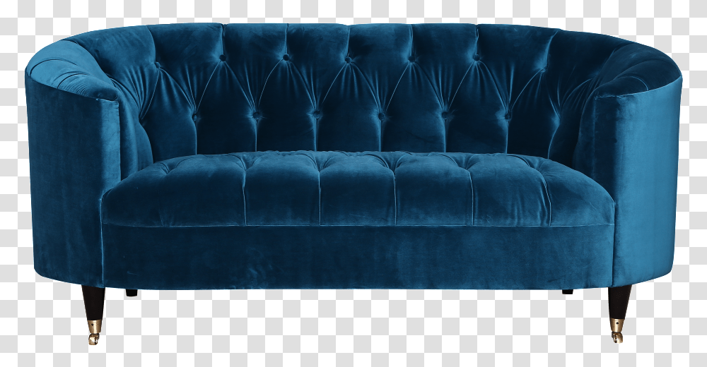 Loveseat Blue Couch Blue Sofa, Furniture, Armchair Transparent Png