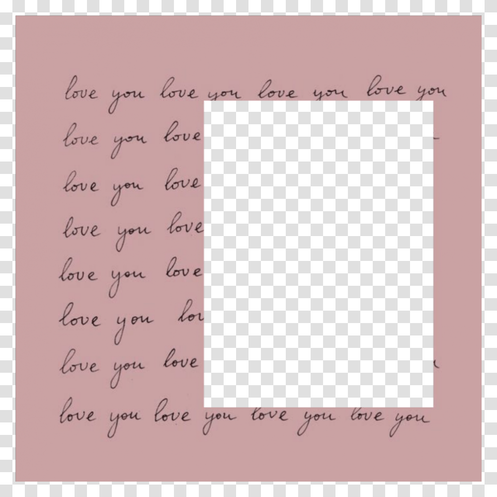 Loveyou Frame Pink Border Love Pinklove, Letter, Alphabet, Menu Transparent Png