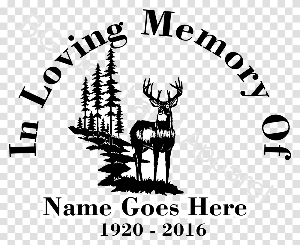 Loving Memory Of Deer Loving Memory Deer Decals, Text, Symbol, Handwriting, Stencil Transparent Png
