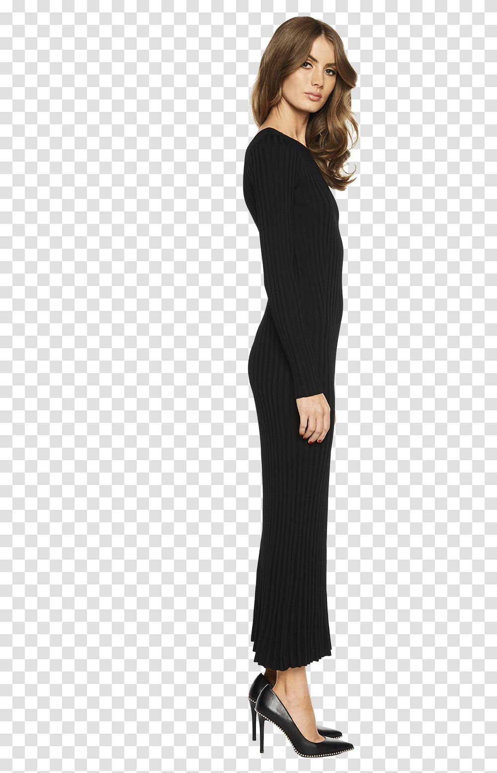 Low Back Rib Dress In Colour Caviar Photo Shoot, Female, Person, Suit Transparent Png