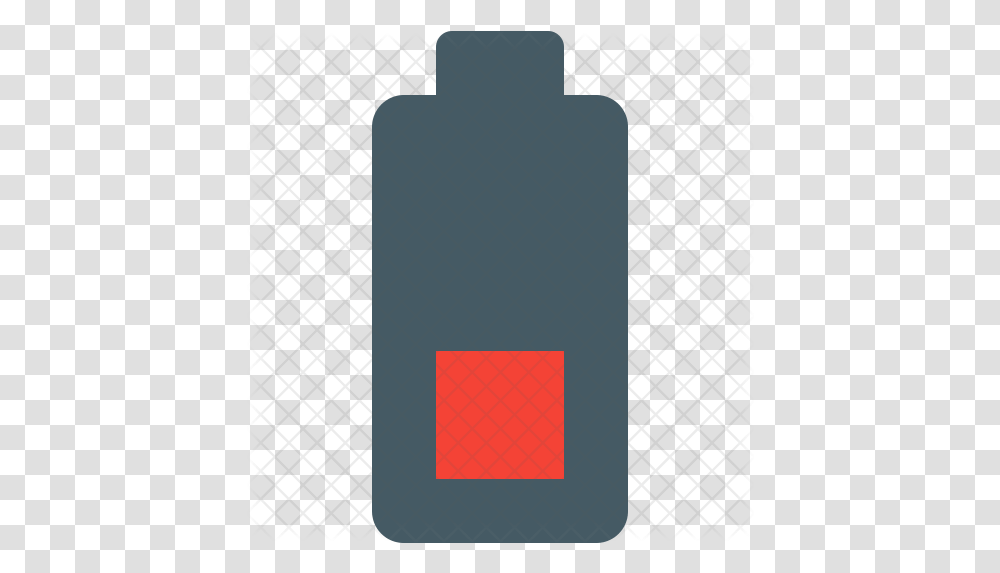 Low Battery Icon Of Flat Style Water Bottle, Label, Text, Cross, Symbol Transparent Png