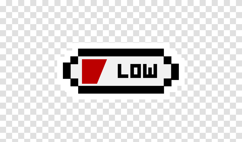Low Battery Pixel Art Sticker, Label, Logo Transparent Png