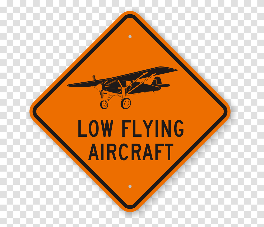 Low Flying Aircraft Street Amp Traffic Warning Sign Explosives Placard, Road Sign, Airplane, Vehicle Transparent Png