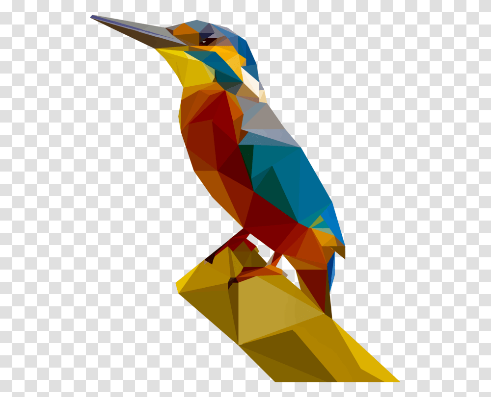 Low Poly Abstract Art Kingfisher Polygon, Animal, Bird, Bee Eater, Outdoors Transparent Png