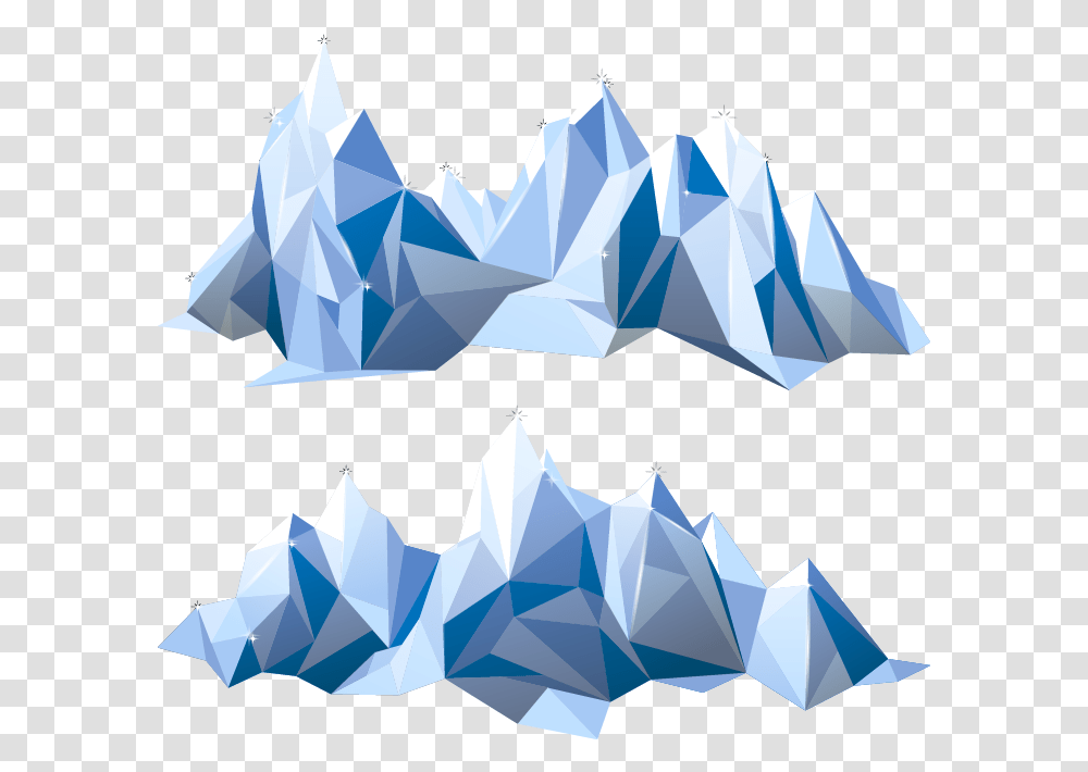 Low Poly D Computer Polygonal Mountain, Nature, Outdoors, Ice, Snow Transparent Png