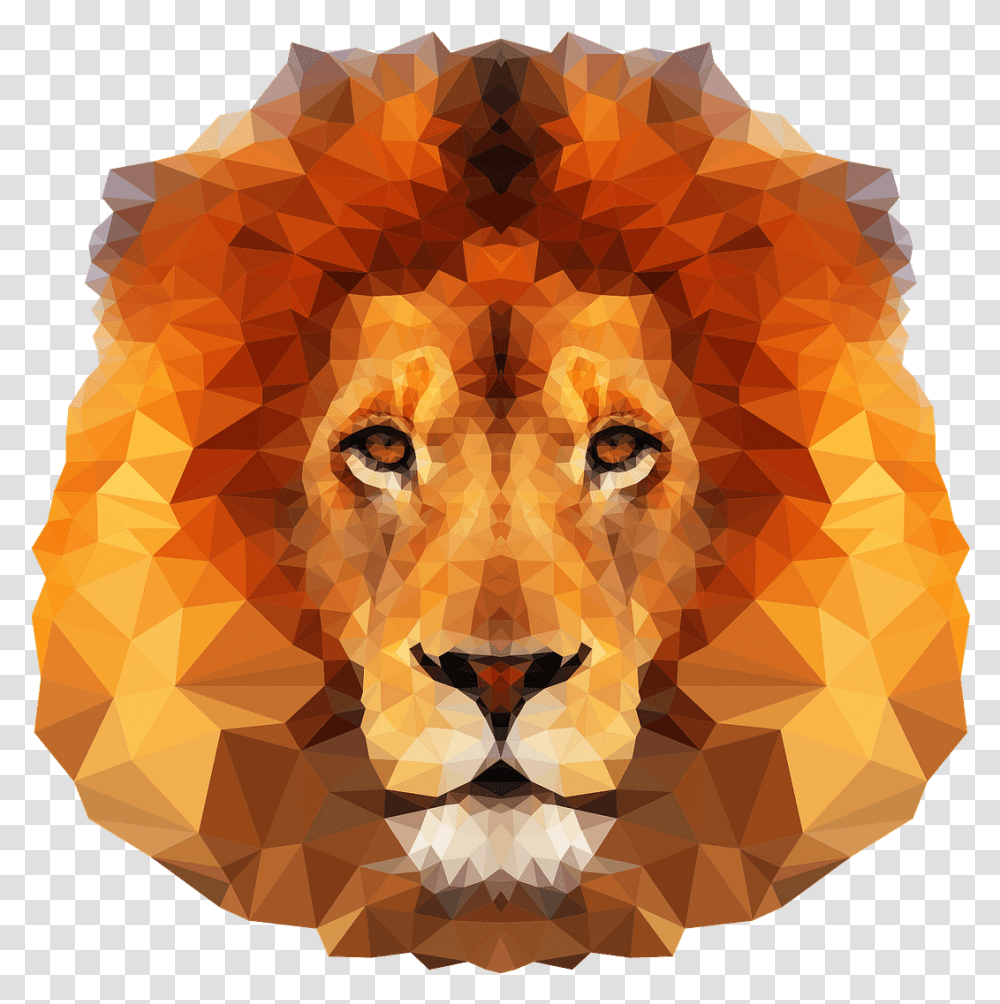 Low Poly Lion Head, Wildlife, Animal, Mammal, Rug Transparent Png
