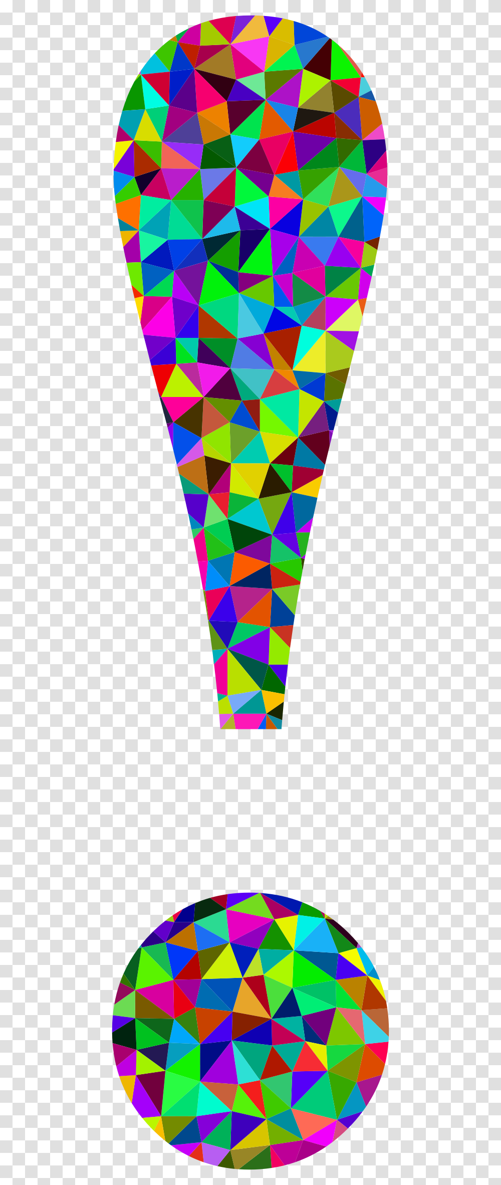 Low Poly Prismatic Exclamation Point Clip Arts Rainbow Exclamation Mark, Paper, Triangle, Modern Art Transparent Png