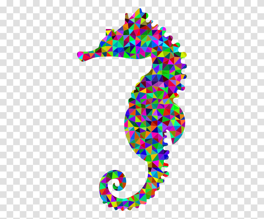 Low Poly Prismatic Seahorse Silhouette Sea Horse Vector Silhouette, Modern Art, Pattern Transparent Png