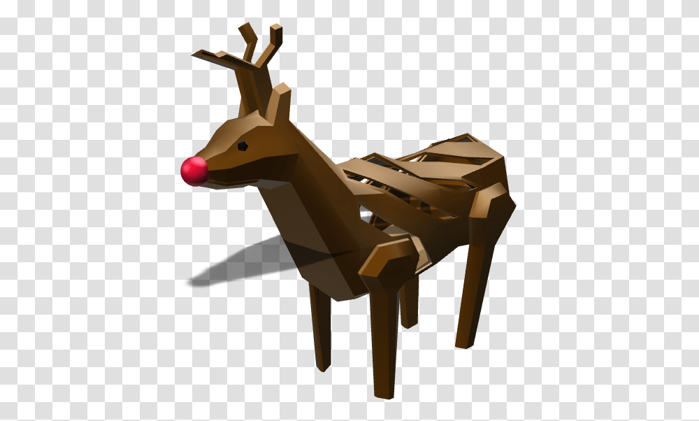 Low Poly Rudolph The Red Nosed Reindeer Reindeer, Animal, Mammal, Wood, Wildlife Transparent Png