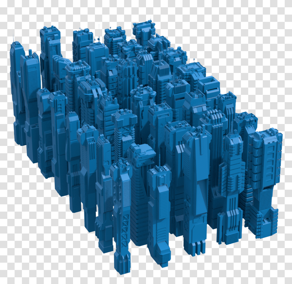 Low Poly Sci Fi Skyscrapers, Toy, Crystal, Sphere, Network Transparent Png