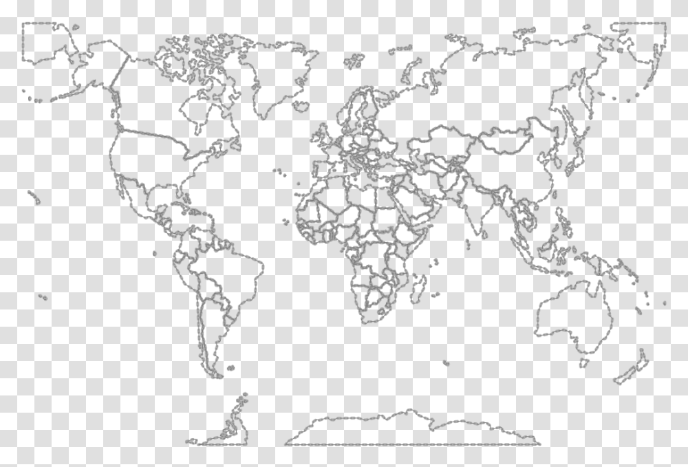 Low Resolution Chain Test Colour In World Map, Lace, Drawing Transparent Png