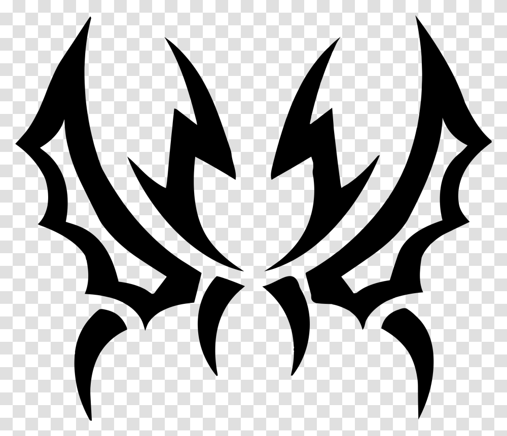 Lower Back Tattoo History Of Tattooing Dingbat Font Designs Tribal Wings, Gray, World Of Warcraft Transparent Png