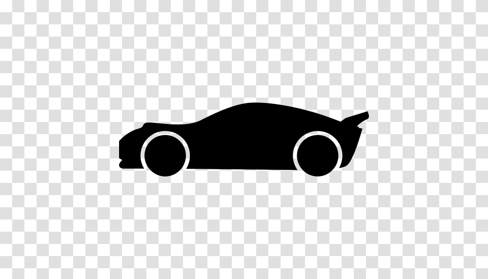 Lowered Racing Car Side View Silhouette Icon, Gray, World Of Warcraft Transparent Png