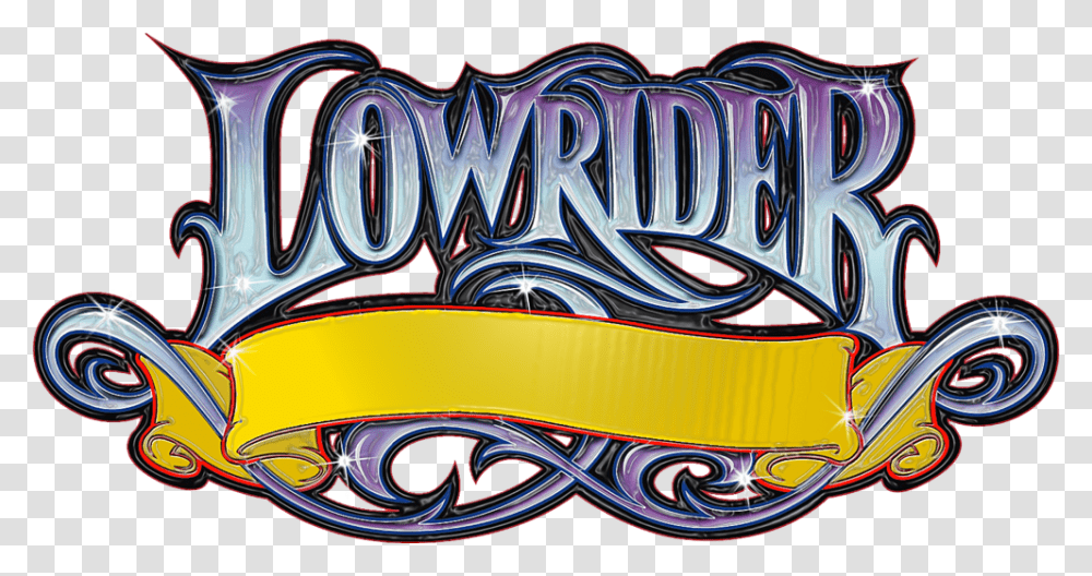 Lowrider Font Banner Logo Low Rider, Meal, Food, Light, Neon Transparent Png