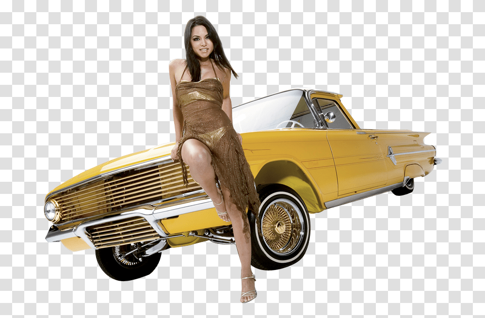 Lowrider Girls Low Rider Car, Person, Tire, Wheel, Machine Transparent Png