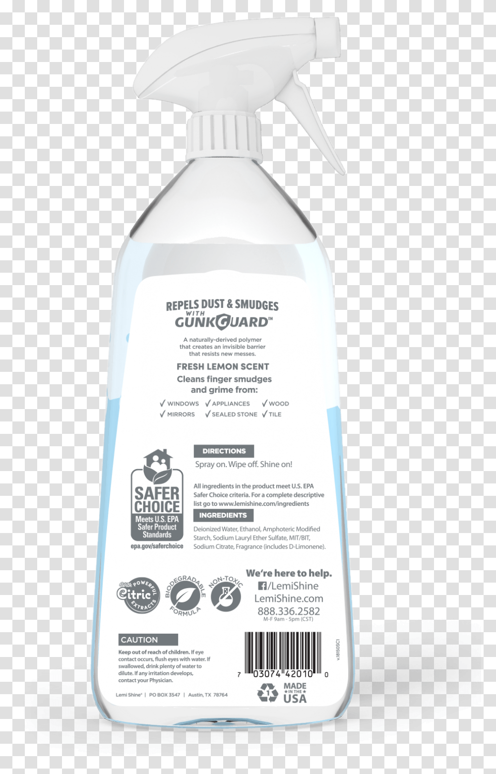 Ls Glass Cleaner Back Aloxxi Clarifying Shampoo, Bottle, Shaker, Label Transparent Png