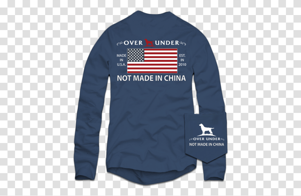 Ls Not Made In China Navy T Shirt Long Sleeved T Shirt, Apparel, Sweatshirt, Sweater Transparent Png