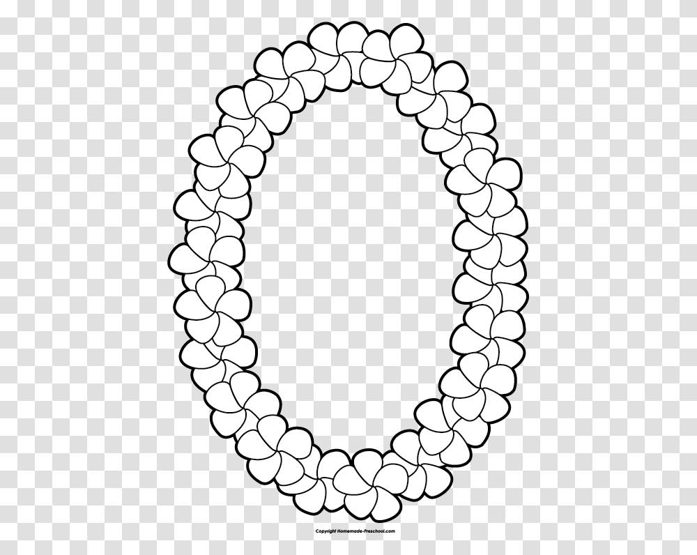 Luau Clipart Lei Hawaiian Black And White Flower Leis, Oval, Cross Transparent Png