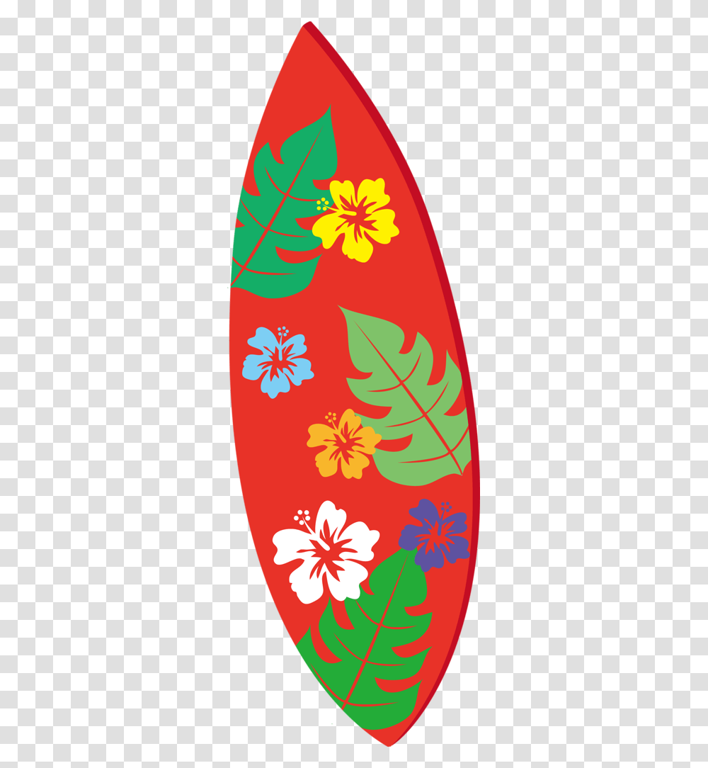 Luau Surfboard Tabla De Surf Hawaiana, Floral Design, Pattern Transparent Png