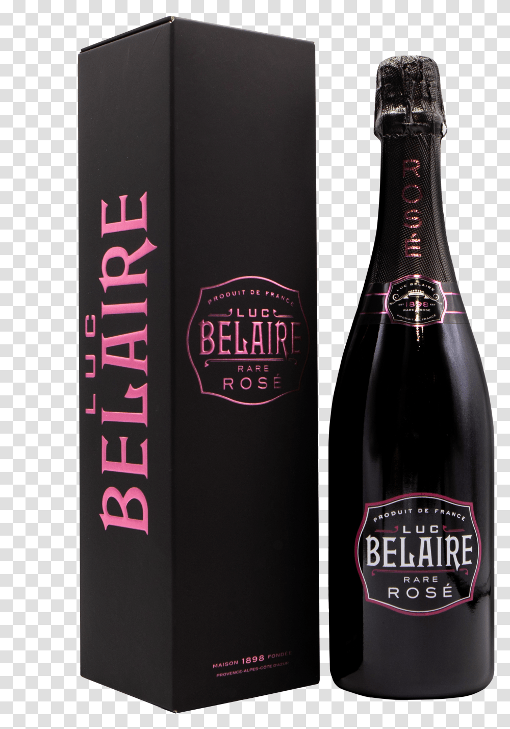 Luc Belaire Rare Rose Sparkling Wine, Bottle, Alcohol, Beverage, Drink Transparent Png