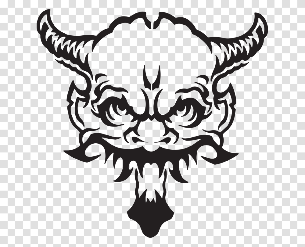 Lucifer Devil Satan Demon Drawing, Emblem, Stencil Transparent Png