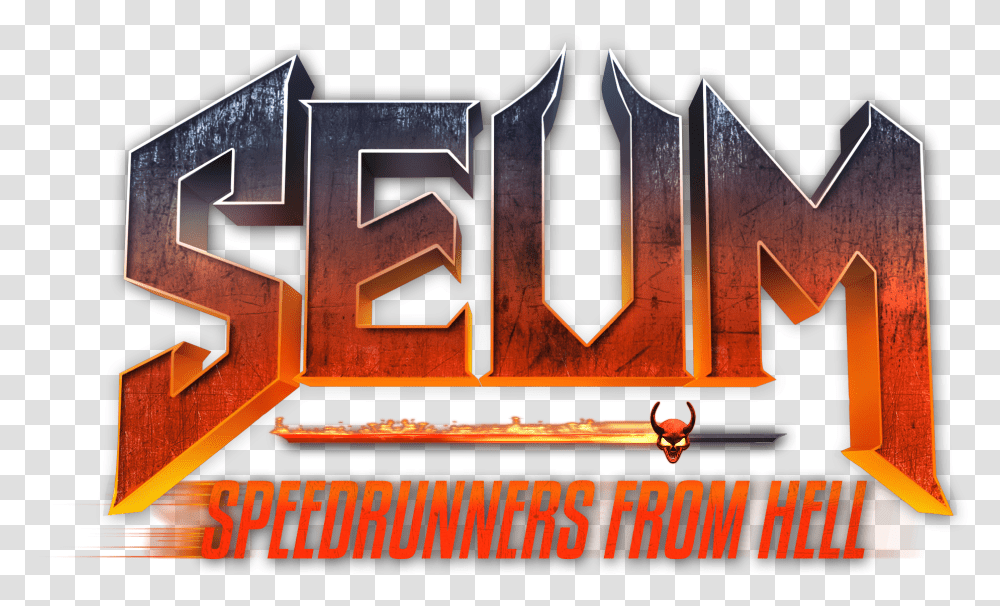 Lucifer Himself Has Snatched All Your Beer No Problem Game Seum Speedrunners From Hell Logo, Text, Alphabet, Word, Quake Transparent Png