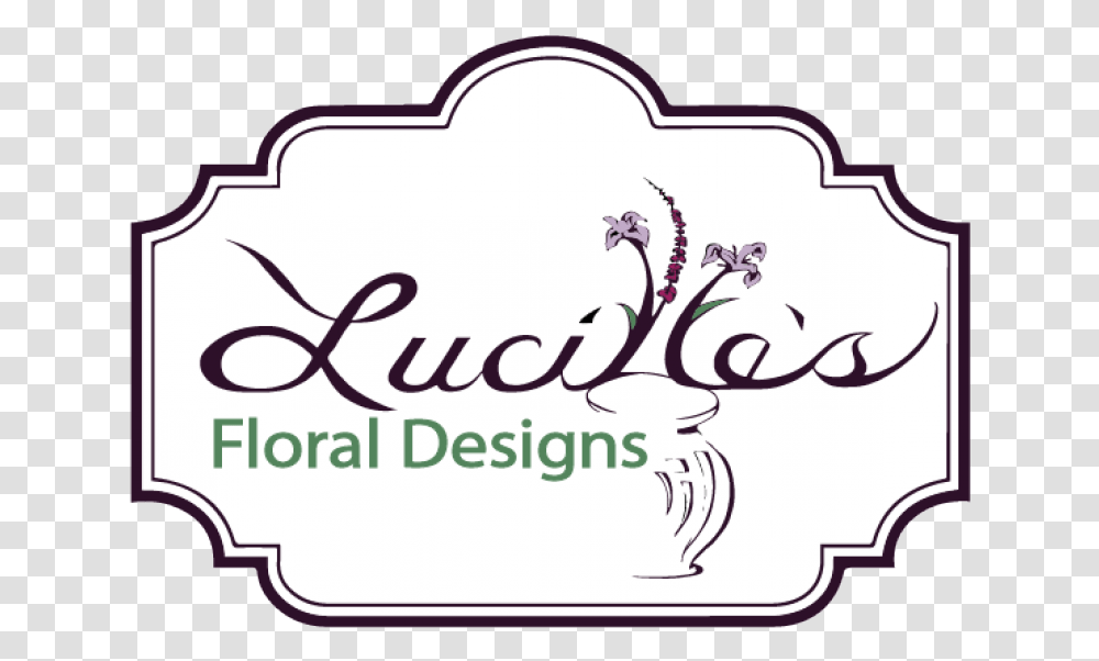 Lucillequots Floral Designs Label, Calligraphy, Handwriting, Antelope Transparent Png