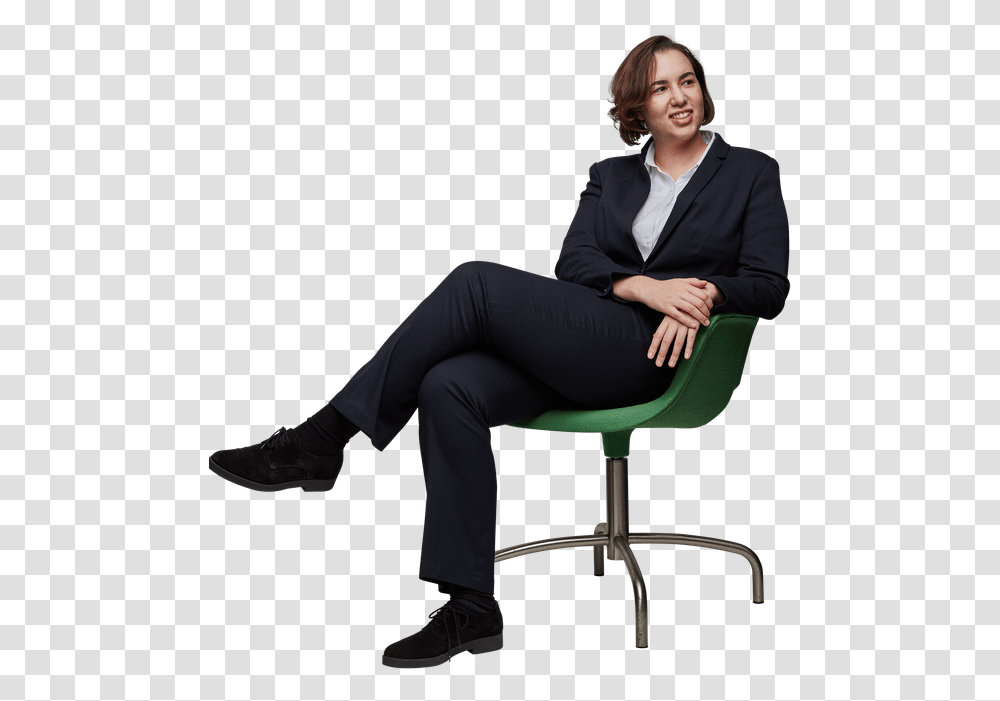 Lucinda Bolton Sitting Office People Sitting, Person, Suit, Overcoat Transparent Png
