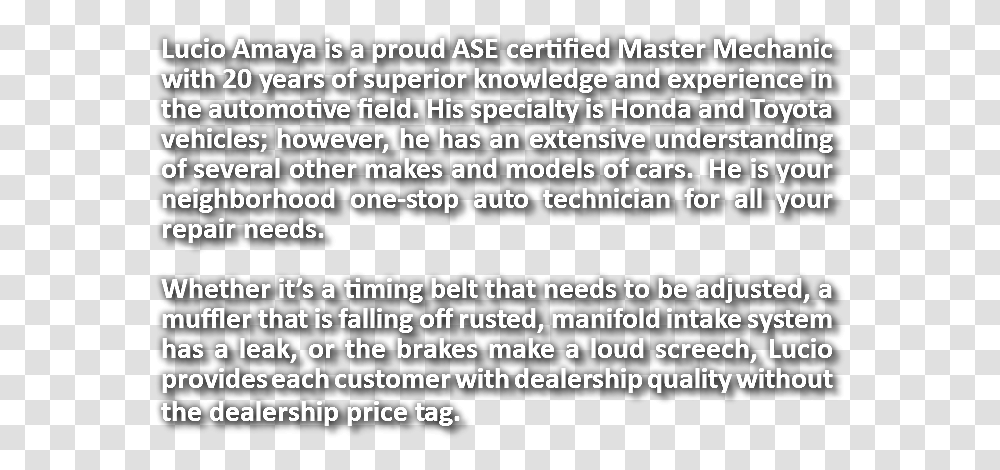 Lucio Amaya Is A Proud Ase Certified Master Mechanic Dagga, Face, Word, Page Transparent Png