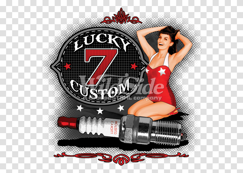Lucky 7 Custom T Shirt, Person, Female, Poster Transparent Png