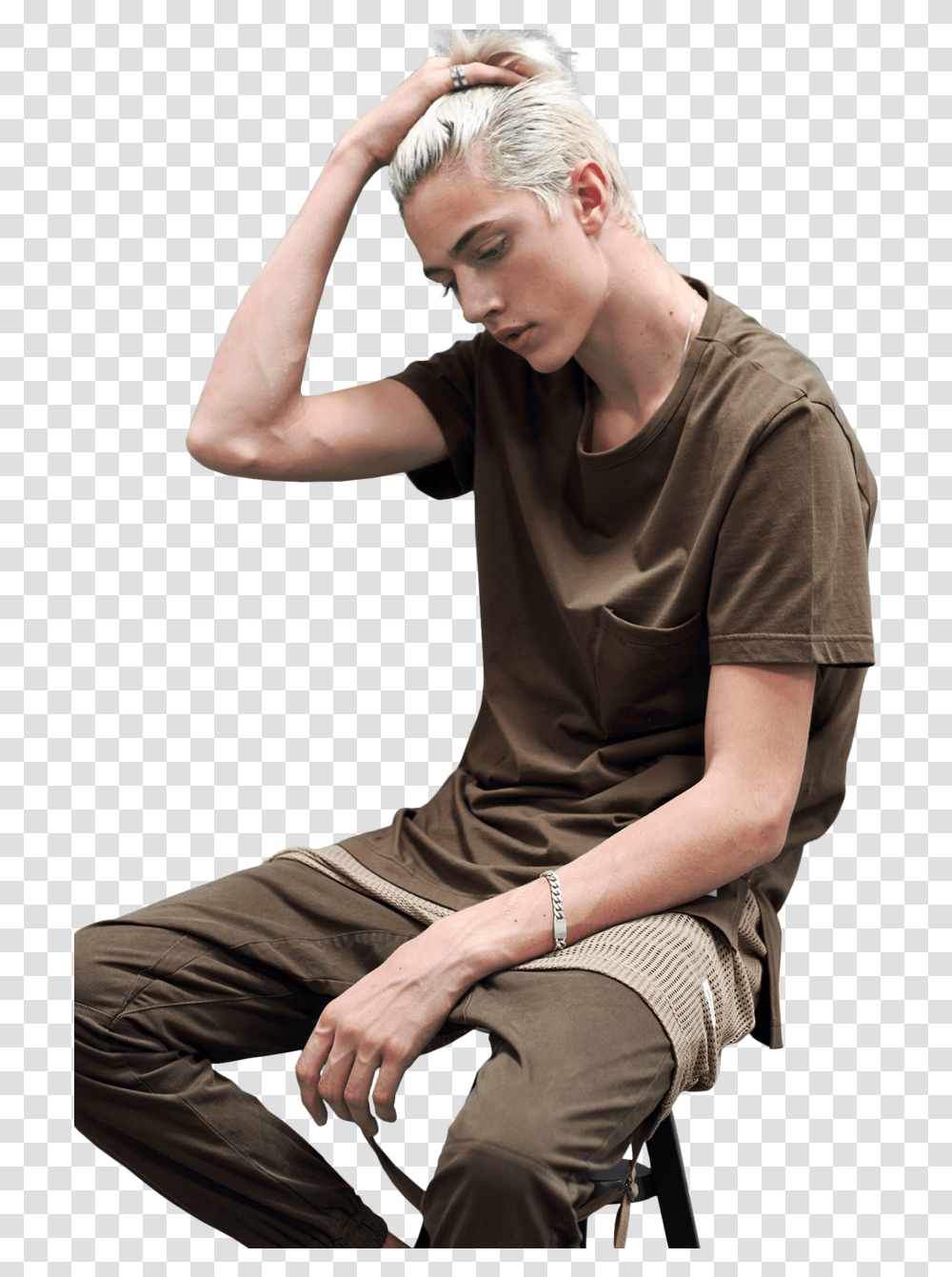 Lucky Blue Smith Image Lucky Blue Smith Back Hair, Person, Sleeve, Shoe Transparent Png